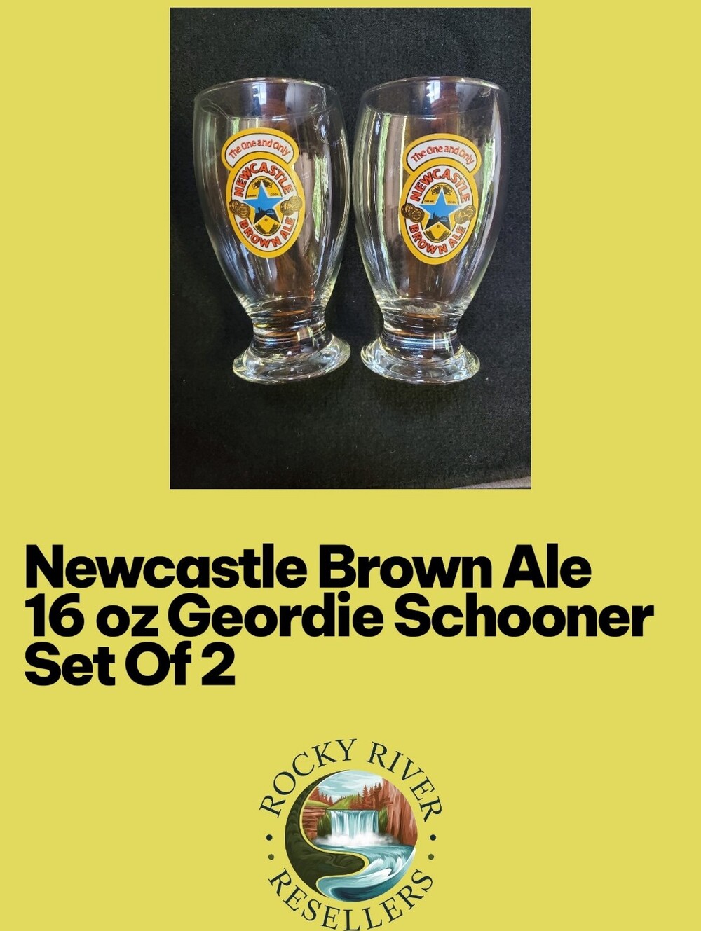 Newcastle Brown Ale | 16 oz | Geordie Schooner | Set Of 2